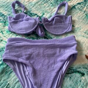 Monday Swimwear Cala Roja Top and bottom - Violet Crinkle VV Set